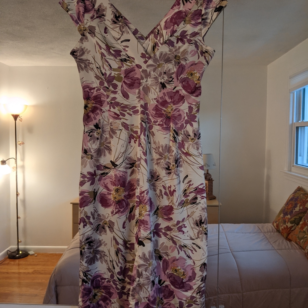 Dress Purple Floral Print